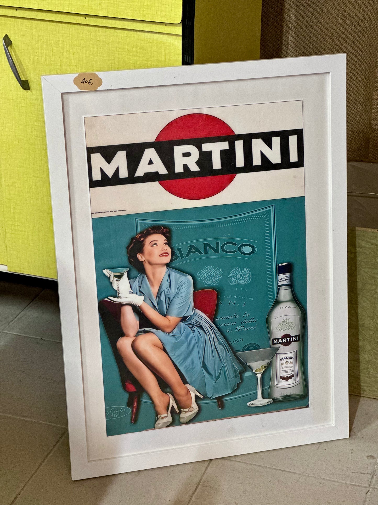 Affiche encadrée publicitaire Martini