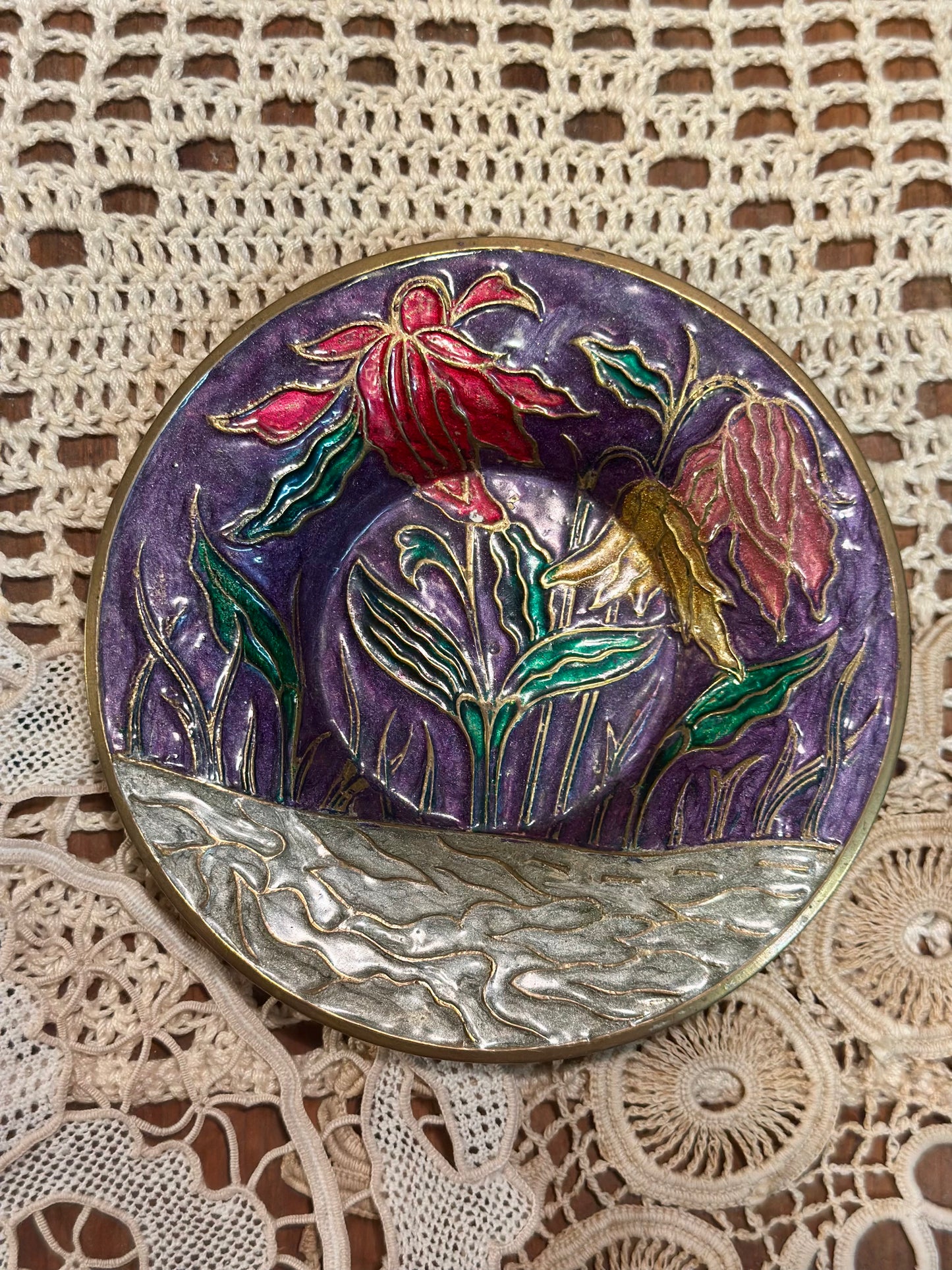 Vide-poche coupelle laiton et cloisonné
