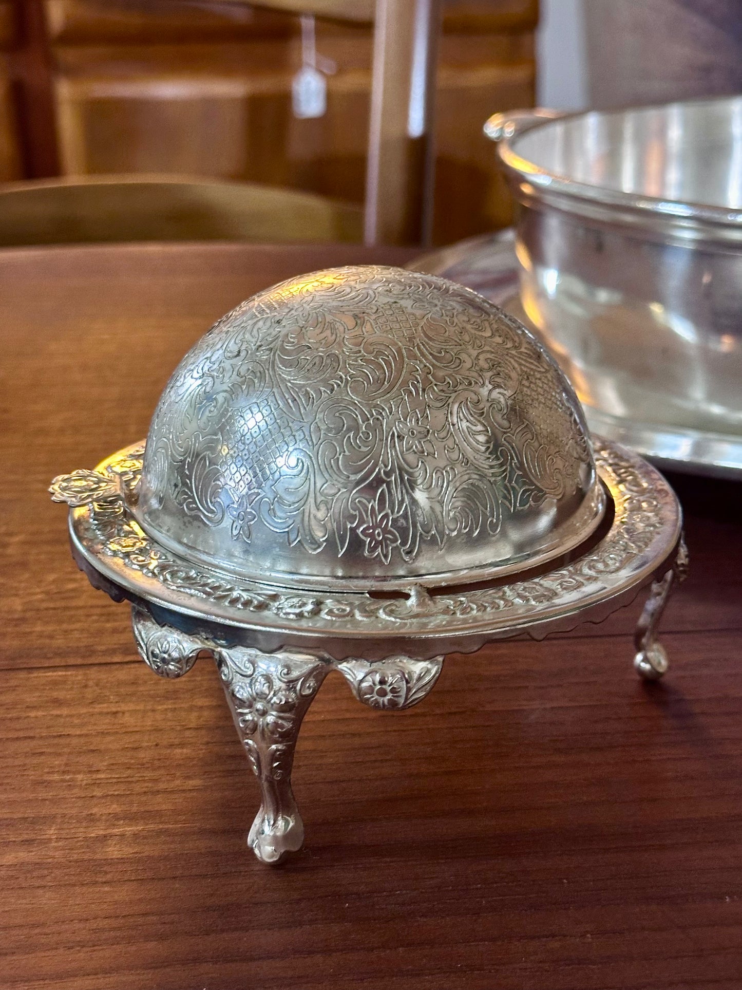 Serviteur à caviar en métal argenté
