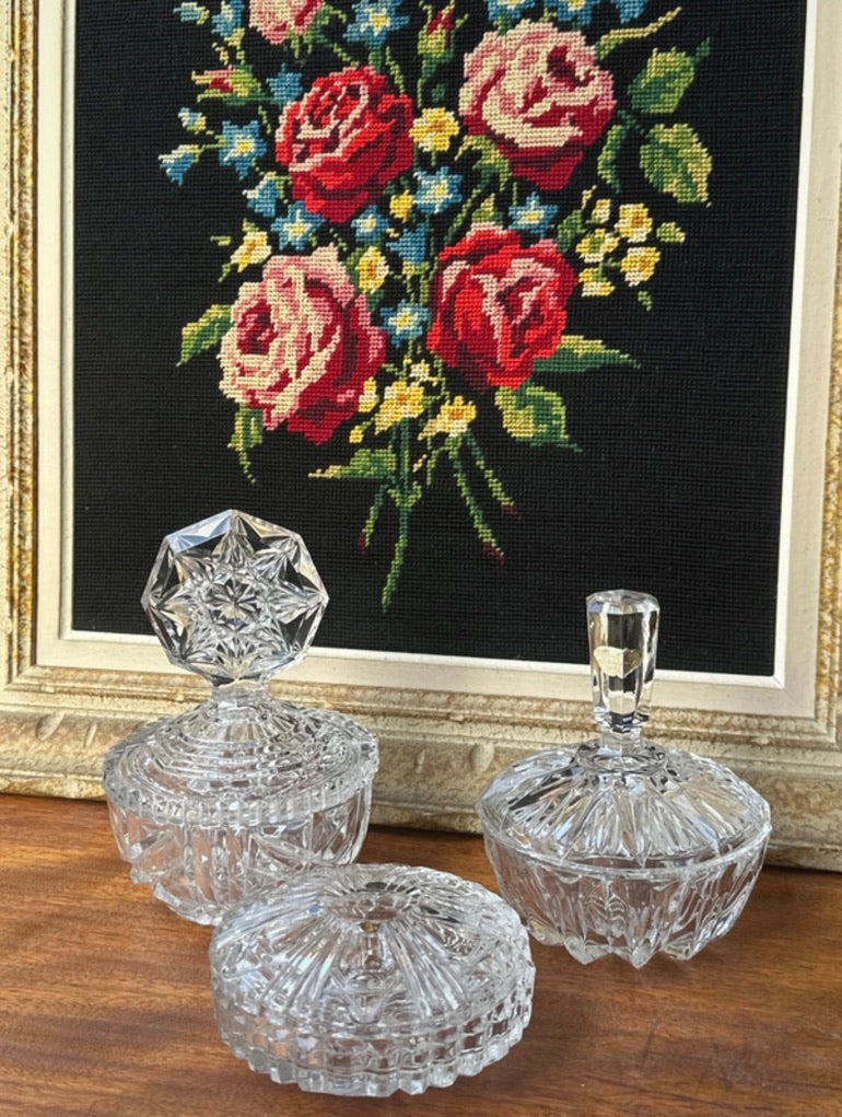 Bonbonnière ou boîte à bijoux en verre
