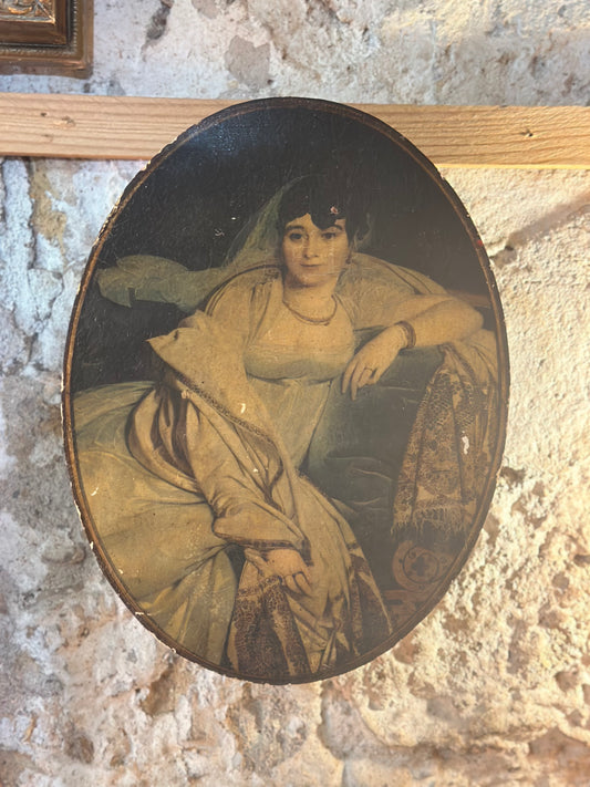 Médaillon peinture sur bois " Madame Rivière " Jean Auguste Dominique Ingres